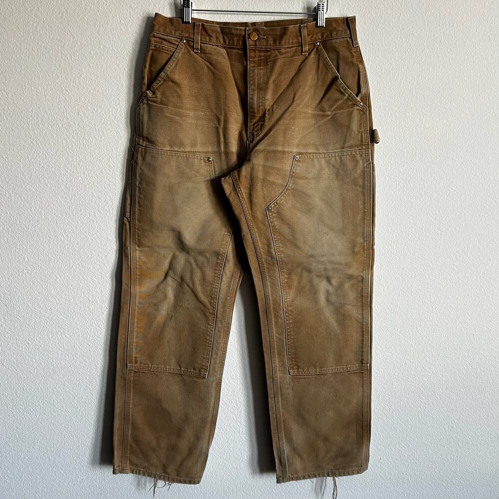 Carhartt B01 BRN brown double knee work wear carpenter pants